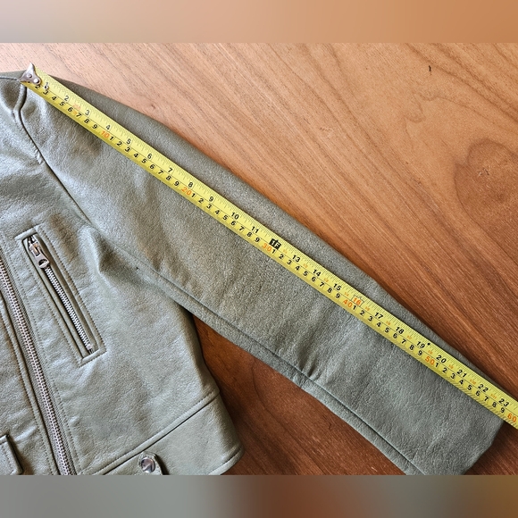 Dynamite faux leather moto jacket. Size XS. Olive green. Great condition. - Picture 7 of 13